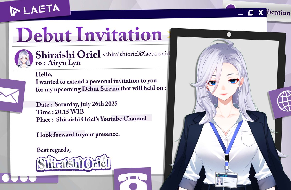 Airyn Lyn ❤️ (@aiirynlyn) on Twitter photo Kondangan let's goooo, kuy ramein kuy ke debut nya kak <a href="/ShiraishiOriel/">Shiraishi Oriel | DEBUT SOON【LAETA】</a>
🗓️ Date : 26 July 2025
⏰ Time : 20.15 WIB
📍Place :youtube.com/live/HZc95aWFm…
🗒️:docs.google.com/forms/d/e/1FAI… Kondangan let's goooo, kuy ramein kuy ke debut nya kak <a href="/ShiraishiOriel/">Shiraishi Oriel | DEBUT SOON【LAETA】</a>
🗓️ Date : 26 July 2025
⏰ Time : 20.15 WIB
📍Place :youtube.com/live/HZc95aWFm…
🗒️:docs.google.com/forms/d/e/1FAI…