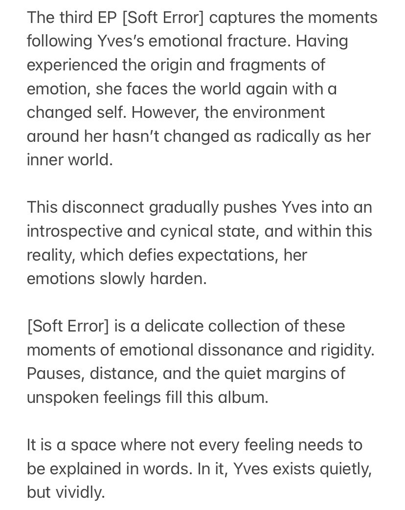 orbit12moons's tweet image. Chuu, ARTMS and now Yves making albums focused on emotions and their inner selves this year 🤧
(the album description translation may not be 100% accurate)