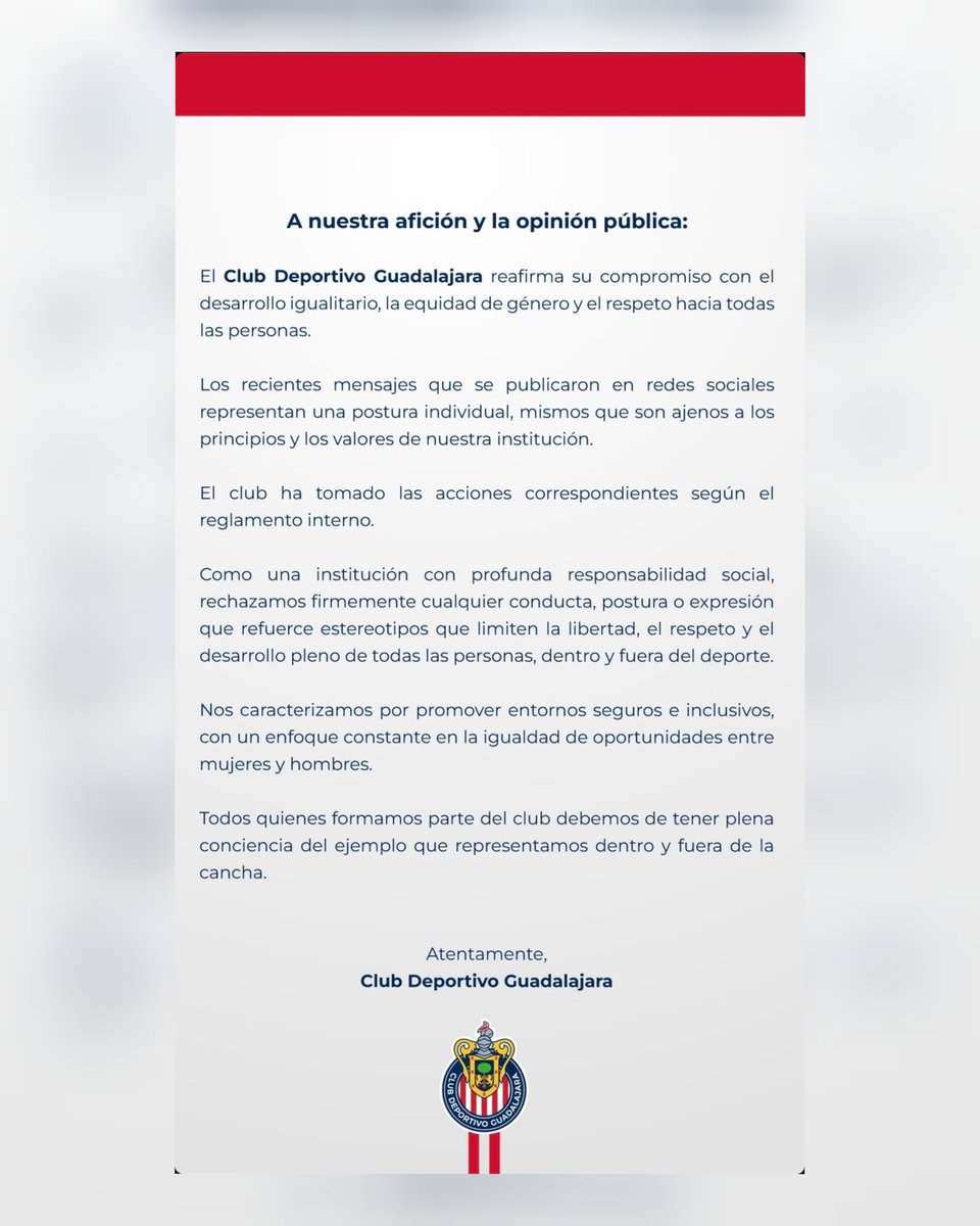 Chivas se deslinda de los comentarios machistas de Chicharito Hernández