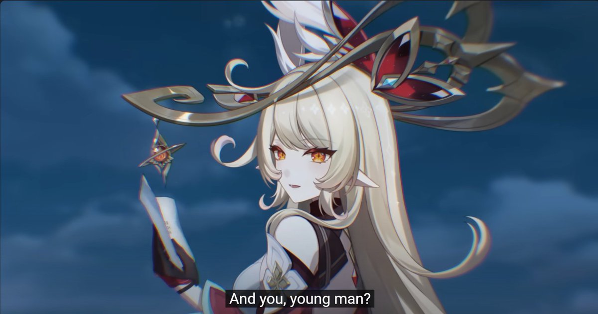 Syllkie's tweet photo. With Sumeru/Natlan, it was like starting a new Pokemon game. Everything was refreshing &amp; exciting. Fontaine left me in awe and wonder with its fairytale scenery. In Nod-Krai, it's clear shit's going down! Such a stacked cast and Wan was the finishing blow!

#scaramouche #wanderer https://t.co/dAmJoj30a3