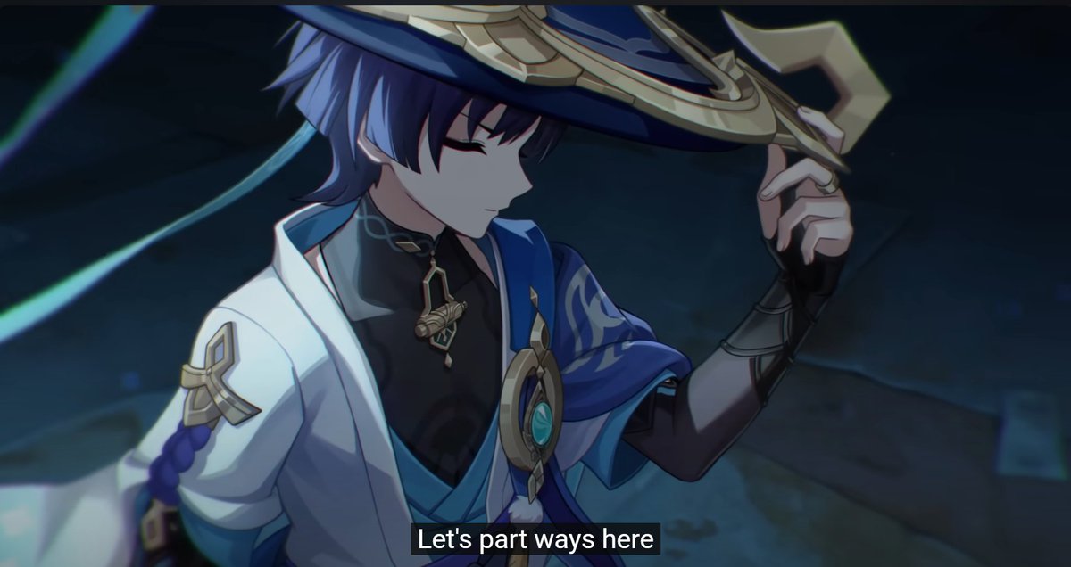 Syllkie's tweet photo. With Sumeru/Natlan, it was like starting a new Pokemon game. Everything was refreshing &amp; exciting. Fontaine left me in awe and wonder with its fairytale scenery. In Nod-Krai, it's clear shit's going down! Such a stacked cast and Wan was the finishing blow!

#scaramouche #wanderer https://t.co/dAmJoj30a3