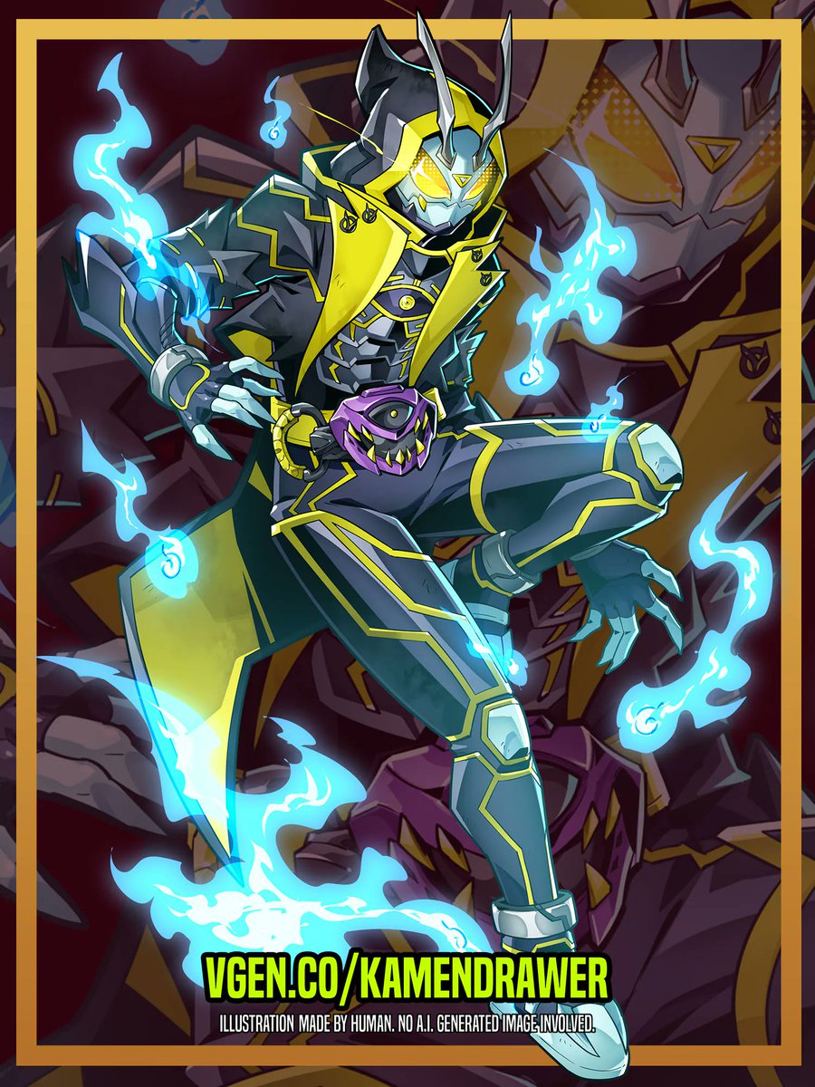 AMAZING work of my ghost masked hero look by @/Kamen_Drawer, Even ghosts need heroes
#vtuber #toku #tokusatsu