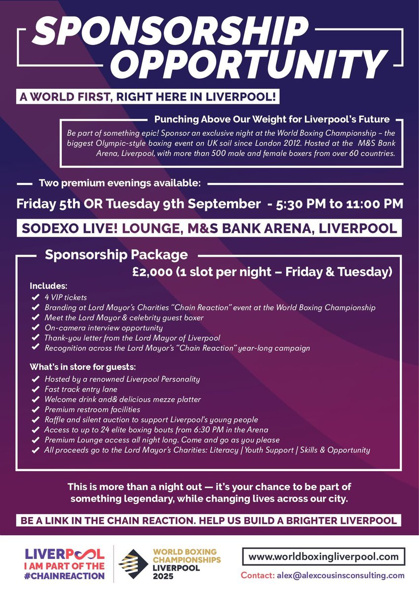 BillingReeves's tweet image. 🥊 PUNCHING ABOVE OUR WEIGHT… FOR A GOOD CAUSE! 🥊
As fundraising lead for the Lord Mayor of Liverpool Barbara Murray
Charities, it’s been an absolute knockout putting this together with the brilliant Alex Cousins and our amazing team.
We’re thrilled to unveil the ONLY…