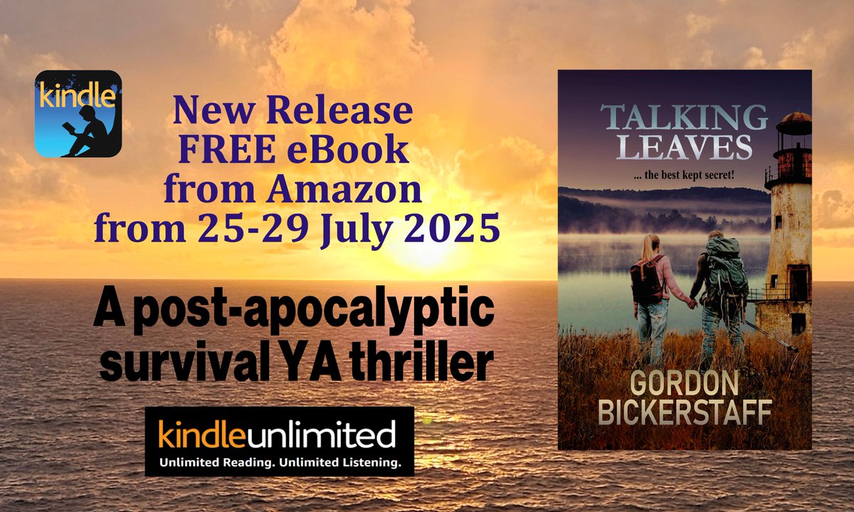 GFBickerstaff's tweet image. Talking Leaves #FREE Amazon eBook download 25-29th July
amazon.co.uk/dp/B0FJFNKPT7
Young adults lead a rebellion against an oppressive government. Post-apocalypse thriller.
#Bookboost #Bookblast #kindleunlimited #dystopian #sciencefiction