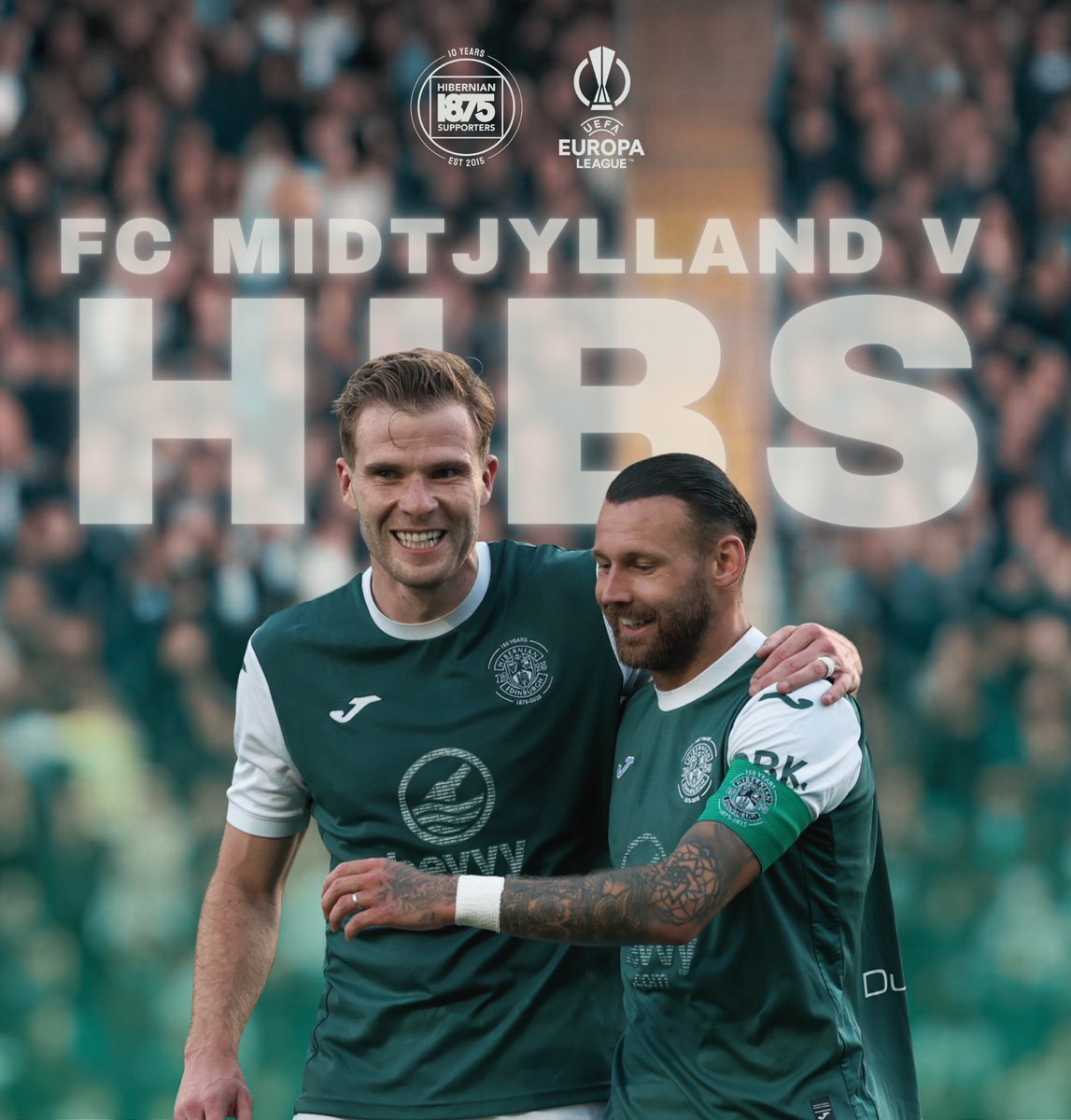 🛫 | For the first time in 2025/26, it’s matchday for the Hibees!

The competitive action gets underway this evening as David Gray’s squad take on FC Midtjylland in Europa League QR2.

With 1000+ fans making the journey, it’s set to be a memorable night.

👉