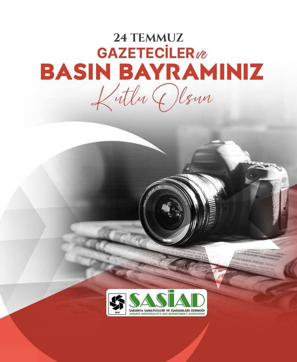 Tarafsız ve doğru haberlerle kamuoyunu bilgilendirmek ve toplumsal farkındalığı artırmak için fedakârca çalışan değerli basın mensuplarımızın; 24 Temmuz Gazeteciler ve Basın Bayramı Kutlu Olsun. 📰 🎙️ #sasiad54