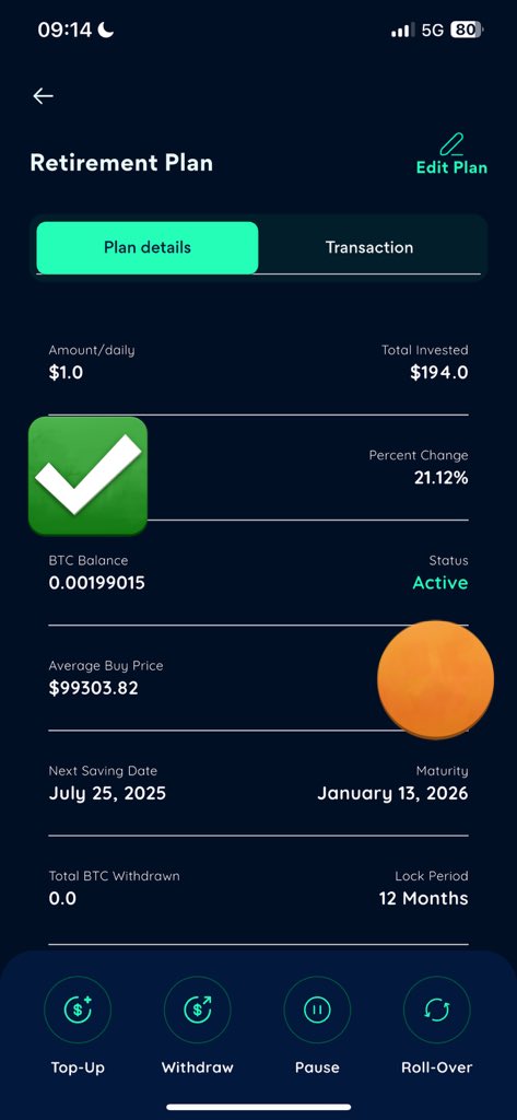 kesterbils's tweet image. Whenever I open my automated daily Bitcoin DCA on @Bitnob_official, belle go just Dey sweet me anyhow.
Now I wish we can drop a bit so I can grab those cheap sats again, but I’m good either way.
I cannot wait for the bear🐻 tbh.