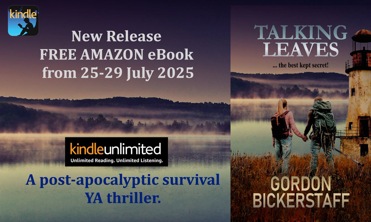 GFBickerstaff's tweet image. Talking Leaves #FREE Amazon eBook download 25-29th July
amazon.co.uk/dp/B0FJFNKPT7
A post-apocalyptic survival adult thriller. YA warriors rebel against an oppressive dystopian regime. Adventure, action suspense. #kindleunlimited #kindle #scifi #sciencefiction