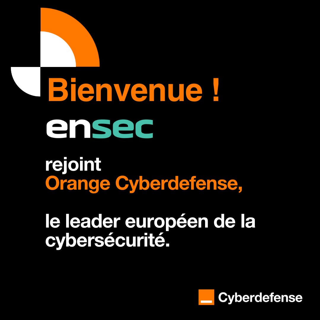 OrangeCyberFR's tweet image. 🛡  Surface de protection étendue !  

📢 Orange Cyberdefense acquiert le spécialiste suisse de la cybersécurité ensec 🇨🇭  

🤝 Bienvenue à nos nouveaux experts dans notre communauté de 3 200 cyberdefenders !

 [Communiqué de presse] orangecyberdefense.com/fr/insights/ac…
