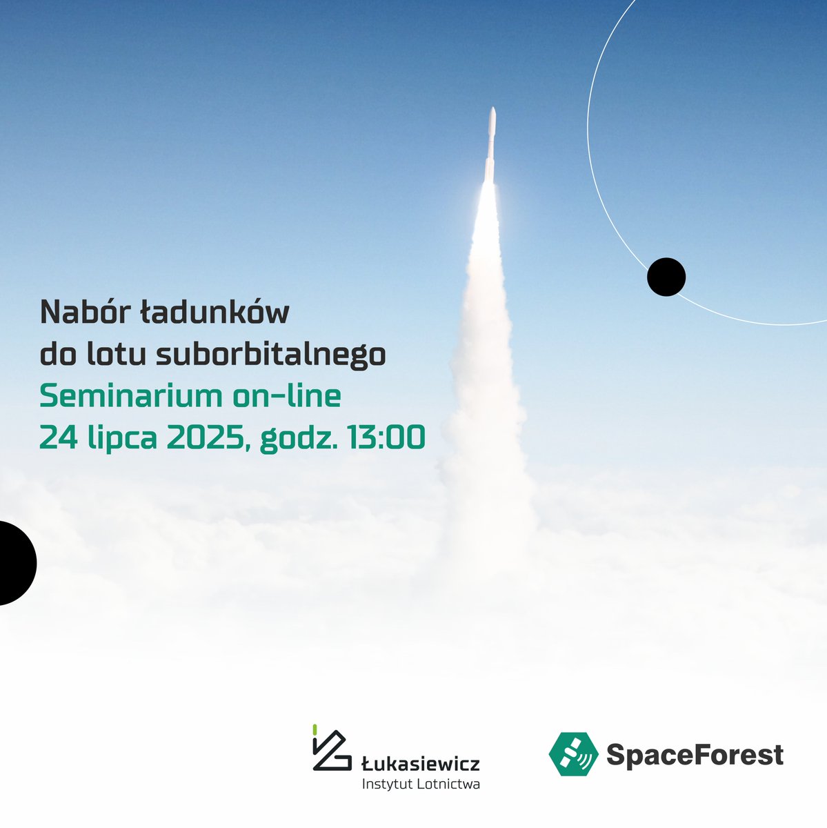 AviationPoland's tweet image. Chcesz zgłosić eksperyment do lotu suborbitalnego? 🚀 Zapraszamy dzisiaj o 13:00 do udziału w seminarium on-line poświęconym naborowi ładunków do planowanego lotu suborbitalnego.
👉 Zarejestruj się: lnkd.in/dVsR6PN9
👉 Więcej informacji o naborze: lnkd.in/dRn6v6KQ