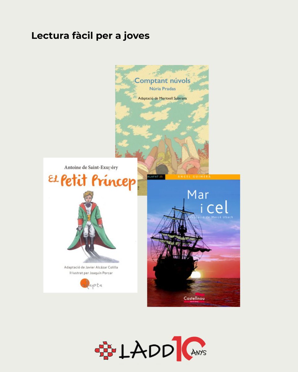 Et recomanem tres llibres de lectura fàcil per aquest estiu📖 

👉 Són històries que pots compartir en família, reflexionar i gaudir sense barreres. Perfectes per a moments de descans i aprenentatge.

#LecturaFàcil #10anysLADD