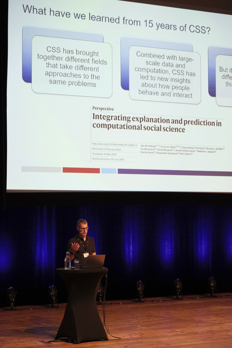IC2S2's tweet image. Prediction and explanation, together. Duncan Watts opened our final day with a keynote on “Integrating explanation and prediction in computational social science,” showing how pairing causal insight with predictive testing can push computational social science forward. #ic2s2