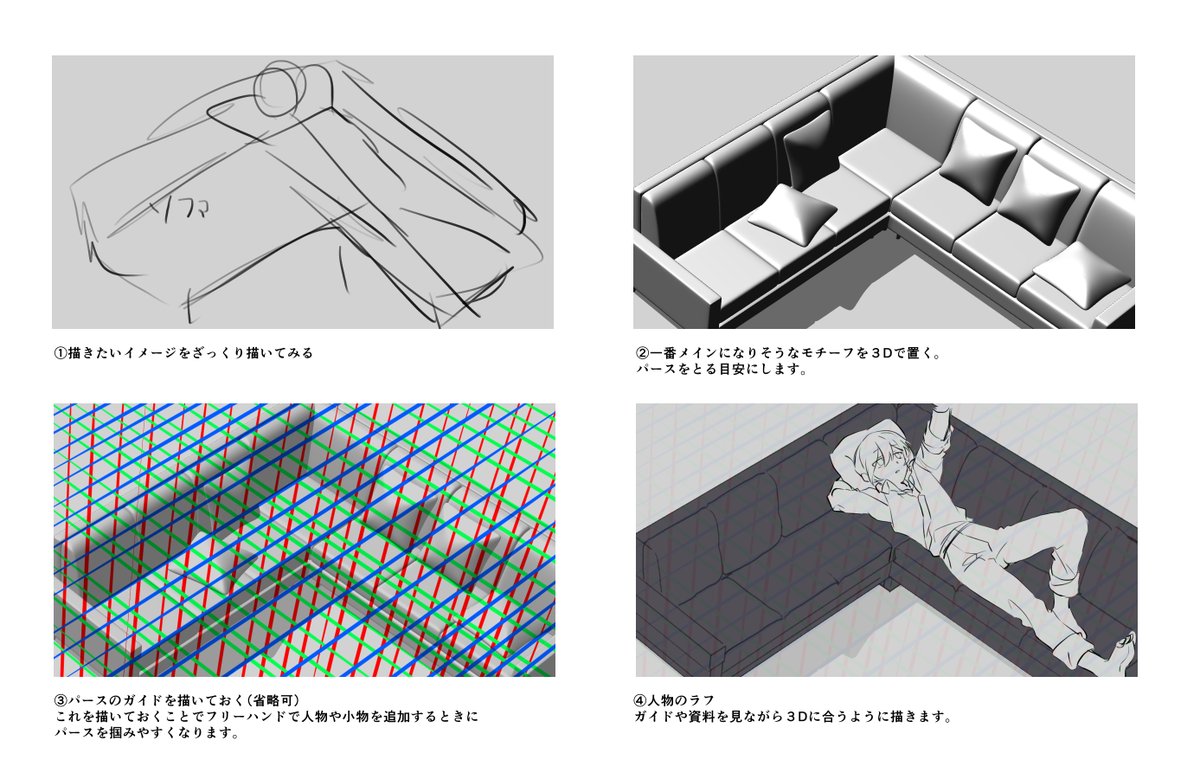 x_xtsukix_x's tweet image. #Skeb
添削を納品しました！
３Dを使ったイラスト制作方法を聞いていただいたので一部のみ投稿します