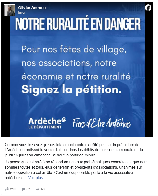 Trouble de l'usage de l'alcool et Abstinence (@addictabstinent) on Twitter photo Cette pétition est très inquiétante. Cela sous-entendrait qu'on ne peut pas s'amuser sans #alcool, qu'une fête de village a forcément besoin d'#alcool.
J'ai l'impression d'être revenu 30 ans en arrière.
<a href="/bernard_basset/">Bernard Basset</a> <a href="/AddictionsFr/">Association Addictions France</a> <a href="/SOS_ADDICTIONS/">SOS ADDICTIONS</a> <a href="/OrbanDoc/">Dr Thomas Orban - L’Union fait la Force🇧🇪 🕺💃🕺</a> <a href="/Hugo_Baup/">Hugo 🧠 Baup</a> Cette pétition est très inquiétante. Cela sous-entendrait qu'on ne peut pas s'amuser sans #alcool, qu'une fête de village a forcément besoin d'#alcool.
J'ai l'impression d'être revenu 30 ans en arrière.
<a href="/bernard_basset/">Bernard Basset</a> <a href="/AddictionsFr/">Association Addictions France</a> <a href="/SOS_ADDICTIONS/">SOS ADDICTIONS</a> <a href="/OrbanDoc/">Dr Thomas Orban - L’Union fait la Force🇧🇪 🕺💃🕺</a> <a href="/Hugo_Baup/">Hugo 🧠 Baup</a>