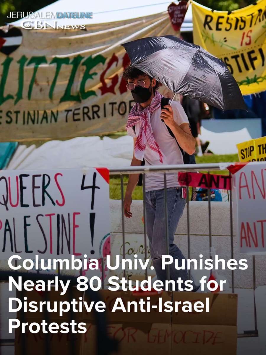 JlemDateline's tweet image. #Columbia University is taking action to punish nearly 80 students involved in disruptive, anti-Israel protests. The disciplinary actions reportedly include #suspensions, expulsions, and even revoking some #degrees. cbn.com/news/us/columb…