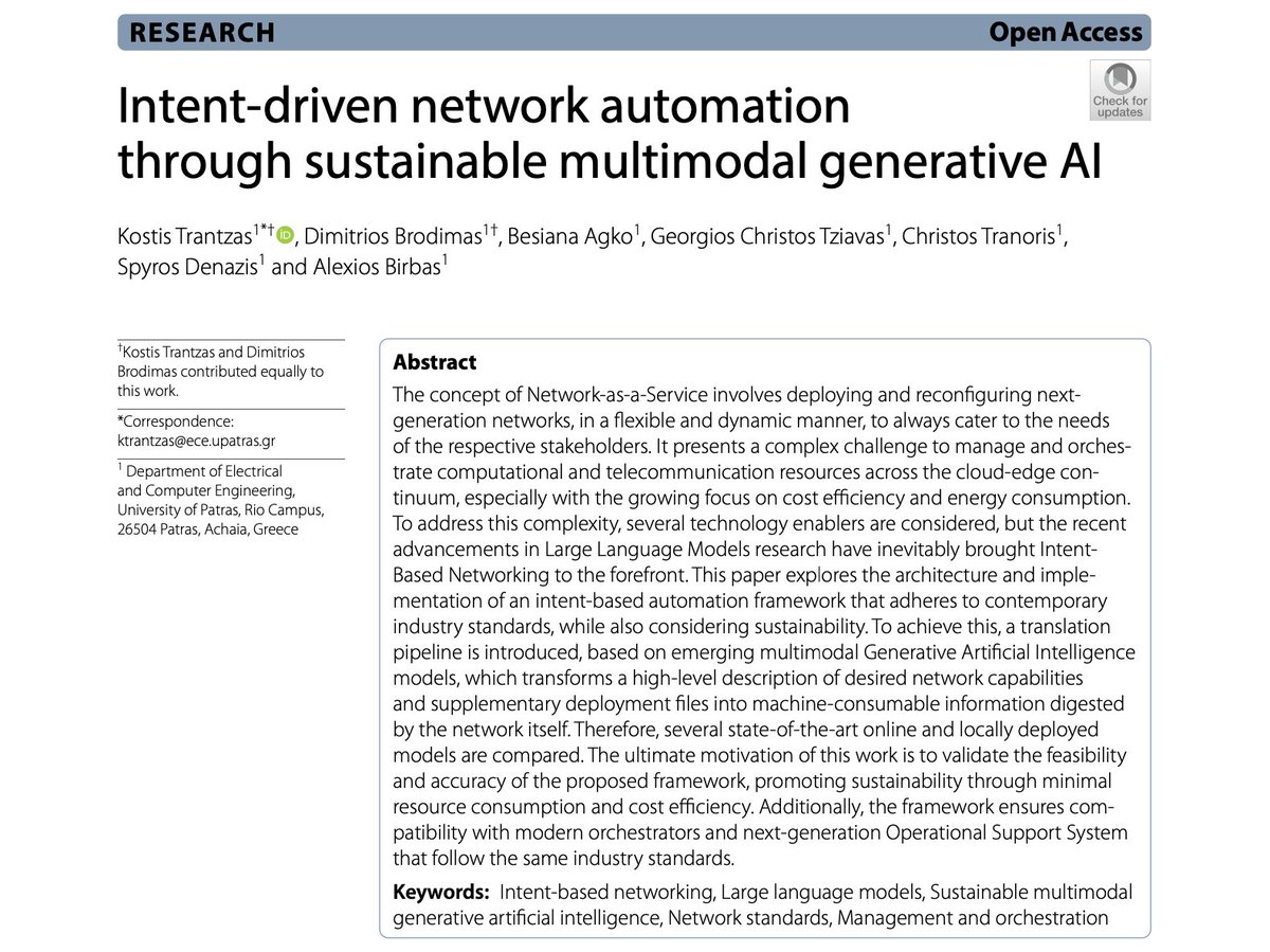 SNS (@6g_sns) on Twitter photo ๐ก The <a href="/across_project/">ACROSS Project</a> explores how #GenerativeAI enables sustainable, intent-driven network automation in its latest paper on #NaaS.
๐ข LLM-powered translation pipeline
๐ข Cost & energy-efficient orchestration
๐ข Standards-aligned framework
๐ Read: tinyurl.com/mrxarnft ๐ก The <a href="/across_project/">ACROSS Project</a> explores how #GenerativeAI enables sustainable, intent-driven network automation in its latest paper on #NaaS.
๐ข LLM-powered translation pipeline
๐ข Cost & energy-efficient orchestration
๐ข Standards-aligned framework
๐ Read: tinyurl.com/mrxarnft