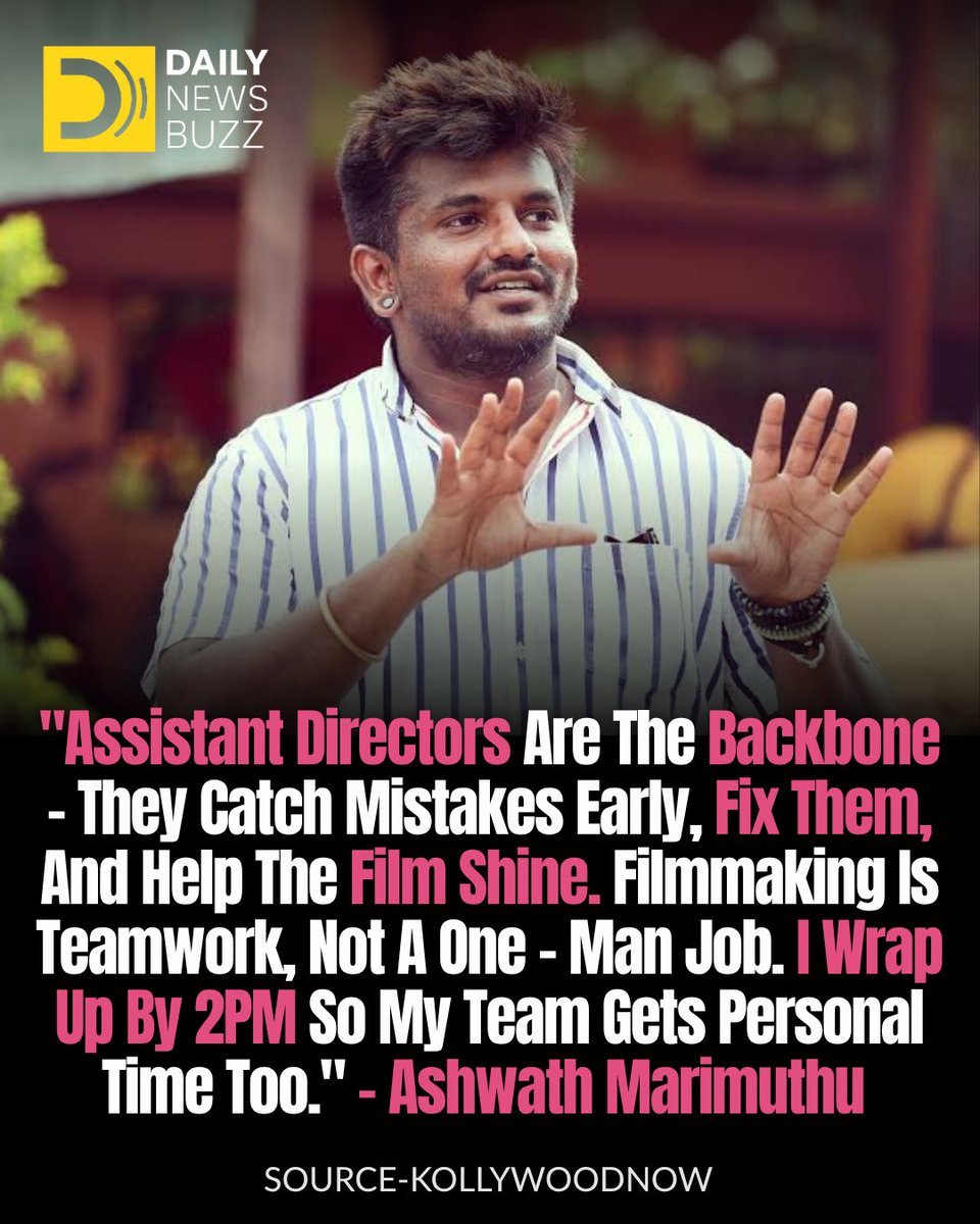 DailyNewsBuz's tweet image. Ashwath Marimuthu Praises His ADs ♥️♥️

#ashwathmarimuthu #AssistantDirectors #Cinema #TamilCinema @Dir_Ashwath
