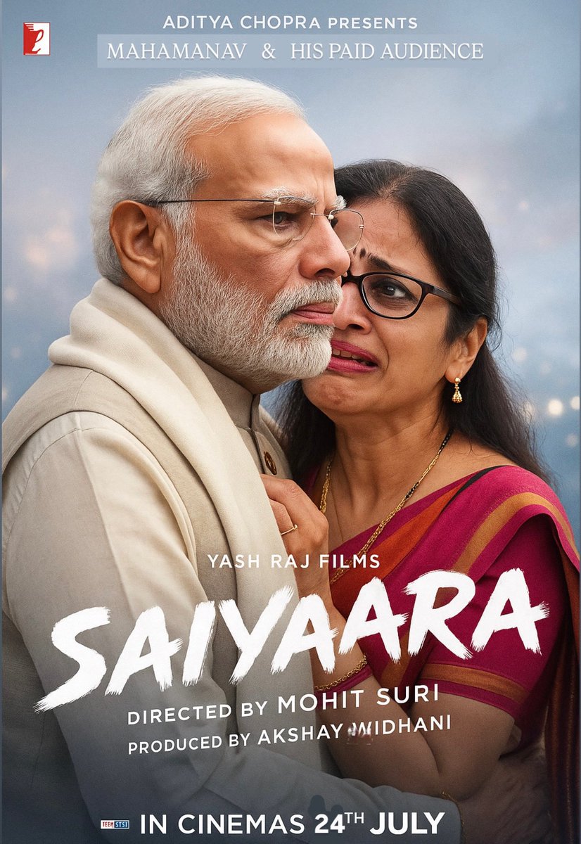 irfan_speak786's tweet photo. ये रहा फिल्म सैय्यारा 2 का पोस्टर...😁
एडिटर को सलाम..😅🫡
#pmmodiukvisit #ModiBhakt #andhbhakt #PMModiInLondon #pmmodiinuk #Modiji https://t.co/4WdR6HUnYL