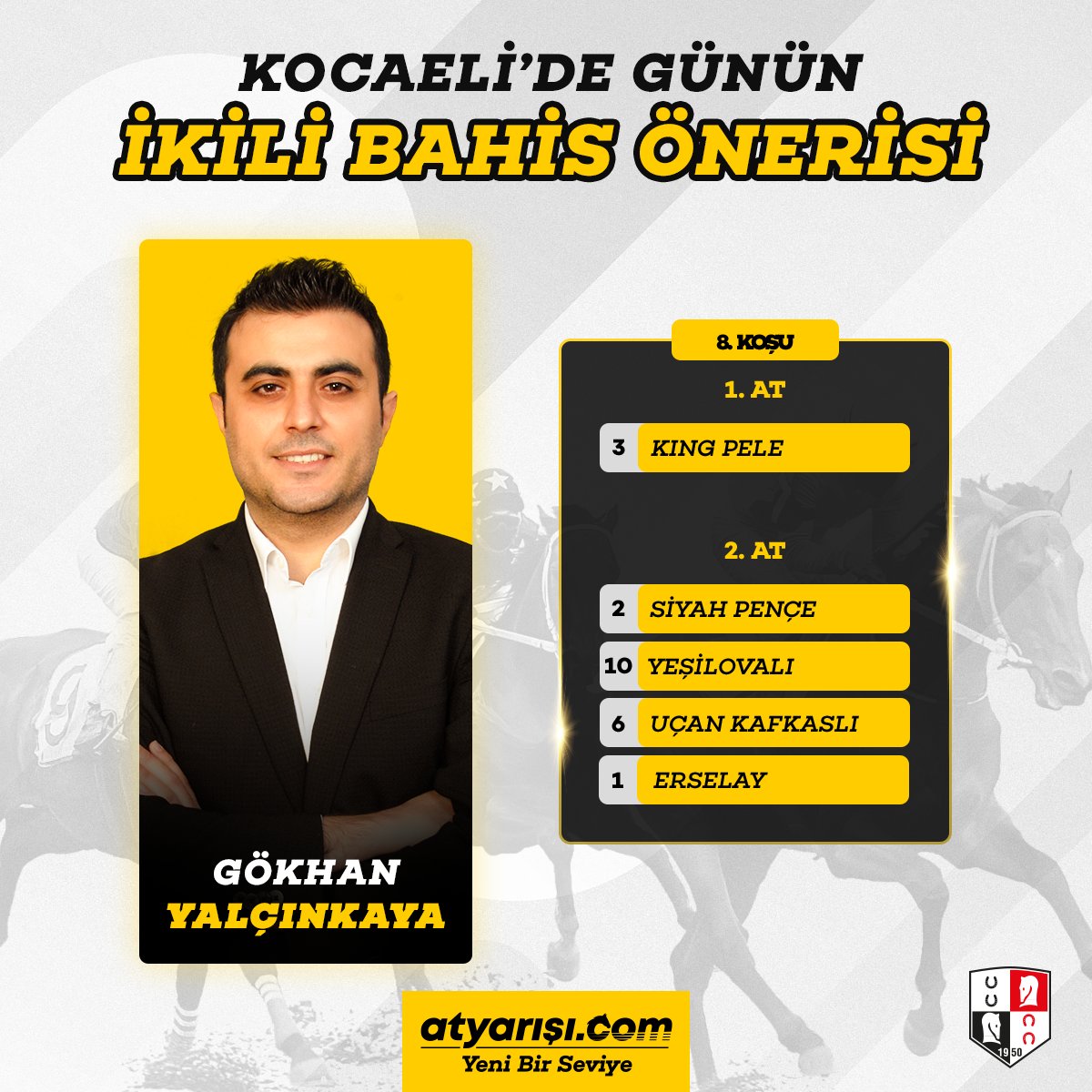 atyarisi (@atyarisicom) on Twitter photo Kocaeli'da günün İKİLİ BAHİS ÖNERİSİ!
Yazarımız Gökhan Yalçınkaya (<a href="/gokhanylcnkaya/">Gökhan Yalçınkaya</a>), Kocaeli programı için ikili bahis önerisini paylaştı.
Hemen Oyna --> atyrs.co/3vS7MFe Kocaeli'da günün İKİLİ BAHİS ÖNERİSİ!
Yazarımız Gökhan Yalçınkaya (<a href="/gokhanylcnkaya/">Gökhan Yalçınkaya</a>), Kocaeli programı için ikili bahis önerisini paylaştı.
Hemen Oyna --> atyrs.co/3vS7MFe
