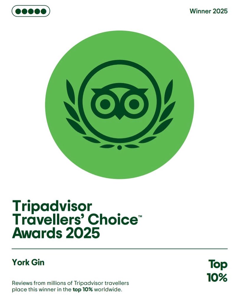 The York Gin shop is a 2025 Tripadvisor Travellers’ Choice Awards winner.

This means the York Gin shop is among the top 10% of places to visit worldwide.

A huge congratulations to the whole York Gin retail team for making everyone’s  experience in our shop so brilliant.

#york