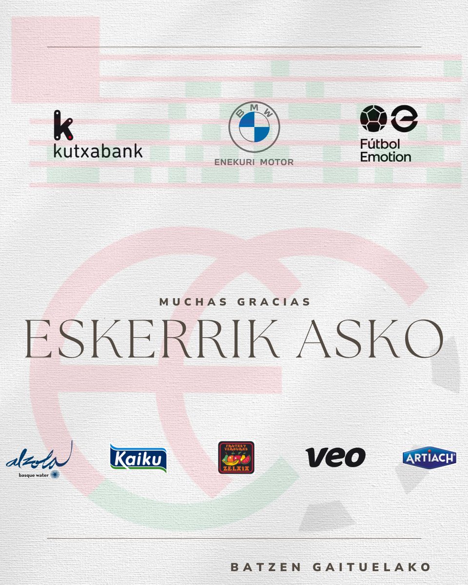 𝐄𝐒𝐊𝐄𝐑𝐑𝐈𝐊 𝐀𝐒𝐊𝐎 denboraldian zehar jaso dugun babesagatik 🫂

Vuestra COLABORACIÓN ha sido importante para que la Federación Vasca desarrolle con éxito la actividad de la Federación

ELKARREKIN hobeagoak gara‼️

#BatzenGaituelako