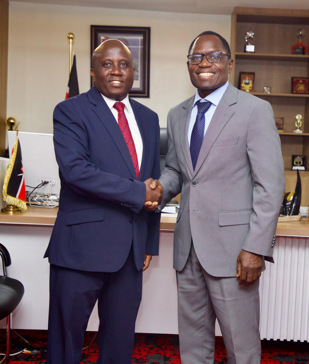 tanuijohn's tweet image. Yesterday, together with my colleague PS Steve Isaboke (Broadcasting & Telecommunications), we hosted PS Ahmed Ibrahim (National Coordination) at the Ministry headquarters.
PS Ahmed’s docket plays a vital role in aligning national priorities, coordinating government functions,…