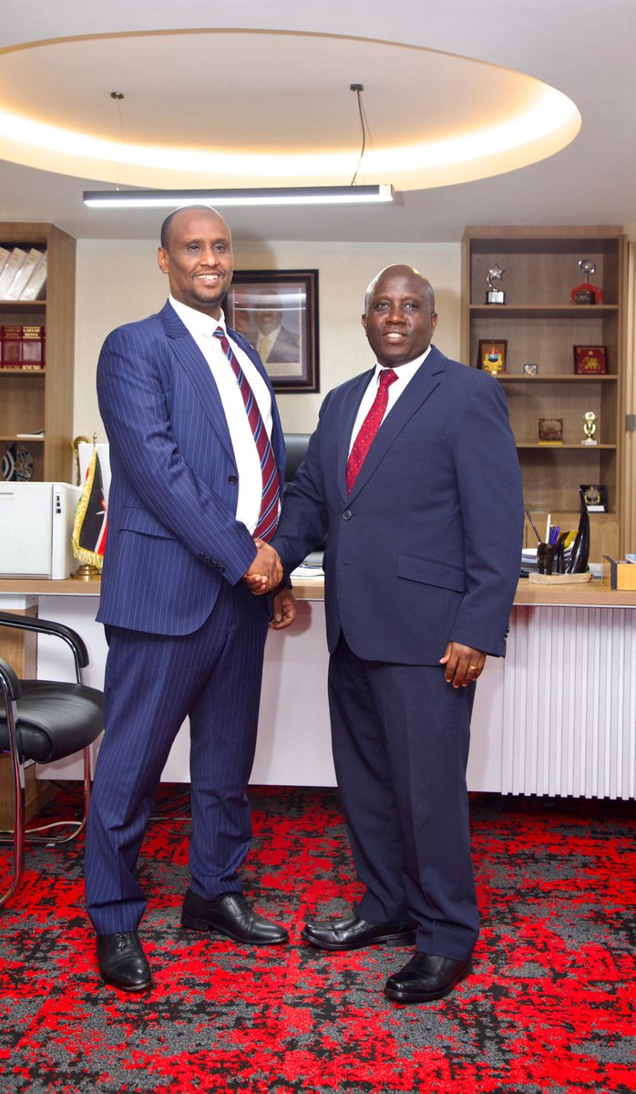 tanuijohn's tweet image. Yesterday, together with my colleague PS Steve Isaboke (Broadcasting & Telecommunications), we hosted PS Ahmed Ibrahim (National Coordination) at the Ministry headquarters.
PS Ahmed’s docket plays a vital role in aligning national priorities, coordinating government functions,…