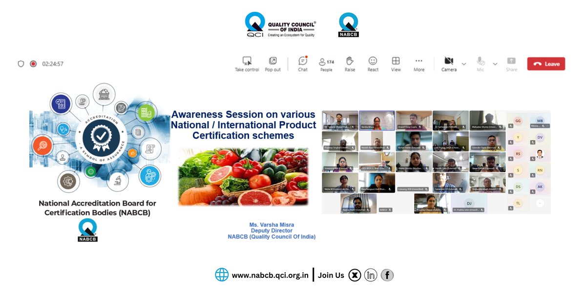 NABCB successfully hosted a webinar on ISO/IEC 17065:2012 for Product Certification Bodies with 175+ participants on 23 July 2025!
Insightful discussions on accreditation, criteria &amp; benefits, capped with an active Q&amp;A.
Thanks to all who joined us!
#ISO17065 #Accreditation #IAF