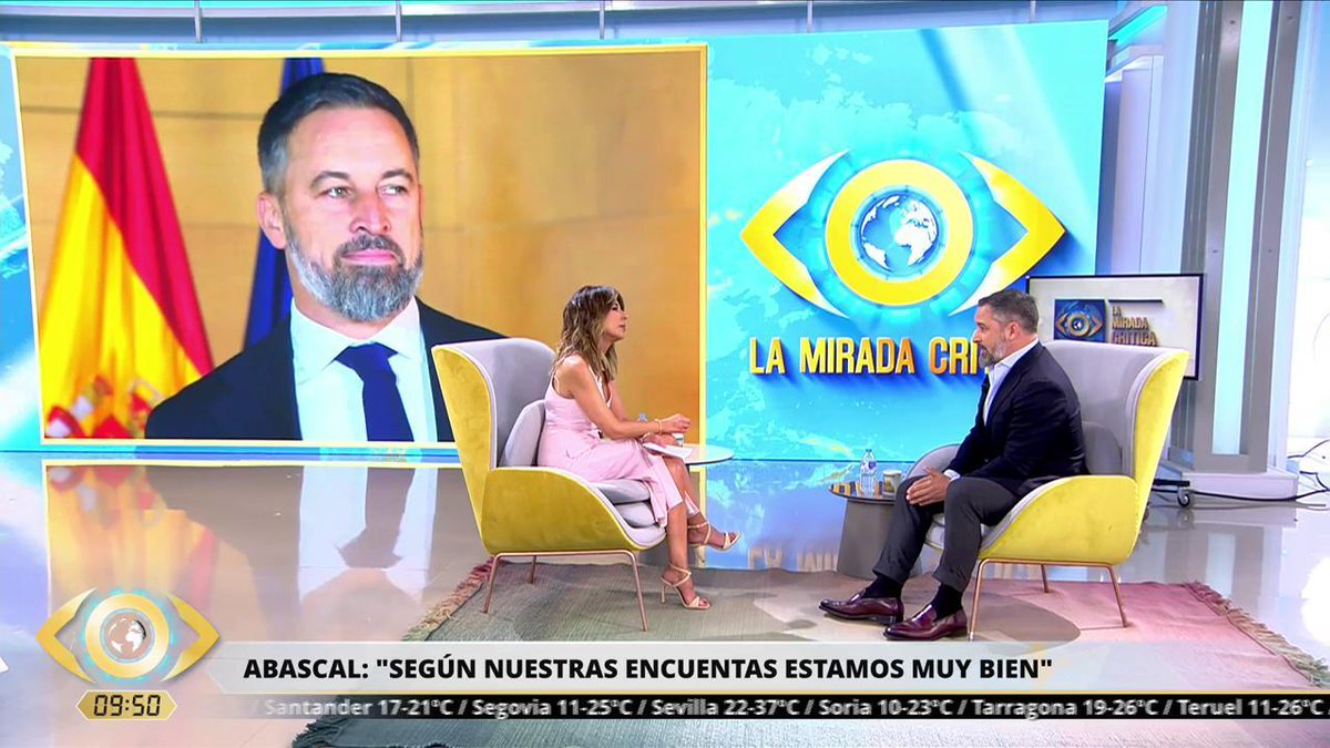 miradacriticat5's tweet image. .@Santi_ABASCAL, en #LaMiradaCrítica24J: "Nuestra aspiración es ganar las elecciones, no ser la muleta de nadie"
🔵 mdia.st/directo5