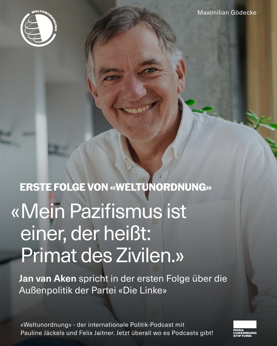 rosaluxstiftung's tweet image. Wie geht friedensgeleitete Außenpolitik, @jan_vanaken ?
In der ersten Folge unseres Podcasts «Weltunordnung» stellt sich der Co-Vorsitzende der Linkspartei den Fragen von @paulinejaec und Felix Jaitner. Jetzt überall, wo es Podcasts gibt und hier 👉 rosalux.de/mediathek/medi…