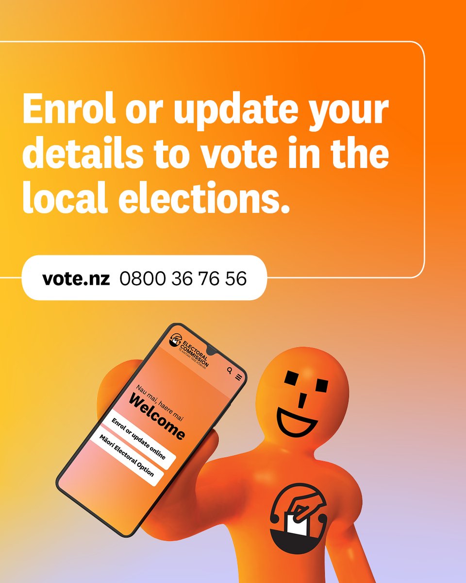 One week to go ⌛ Make sure your address is registered correctly at vote.nz so you get your voting papers.

Democracy is better with you in it.

#votingmatters
#votebike