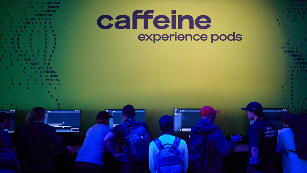 caffeineai's tweet image. You asked ➡️ we delivered. Caffeine was unleashed.
The Caffeine Experience Pods were a smash hit.
100s of people got to play with caffeine for the first time.