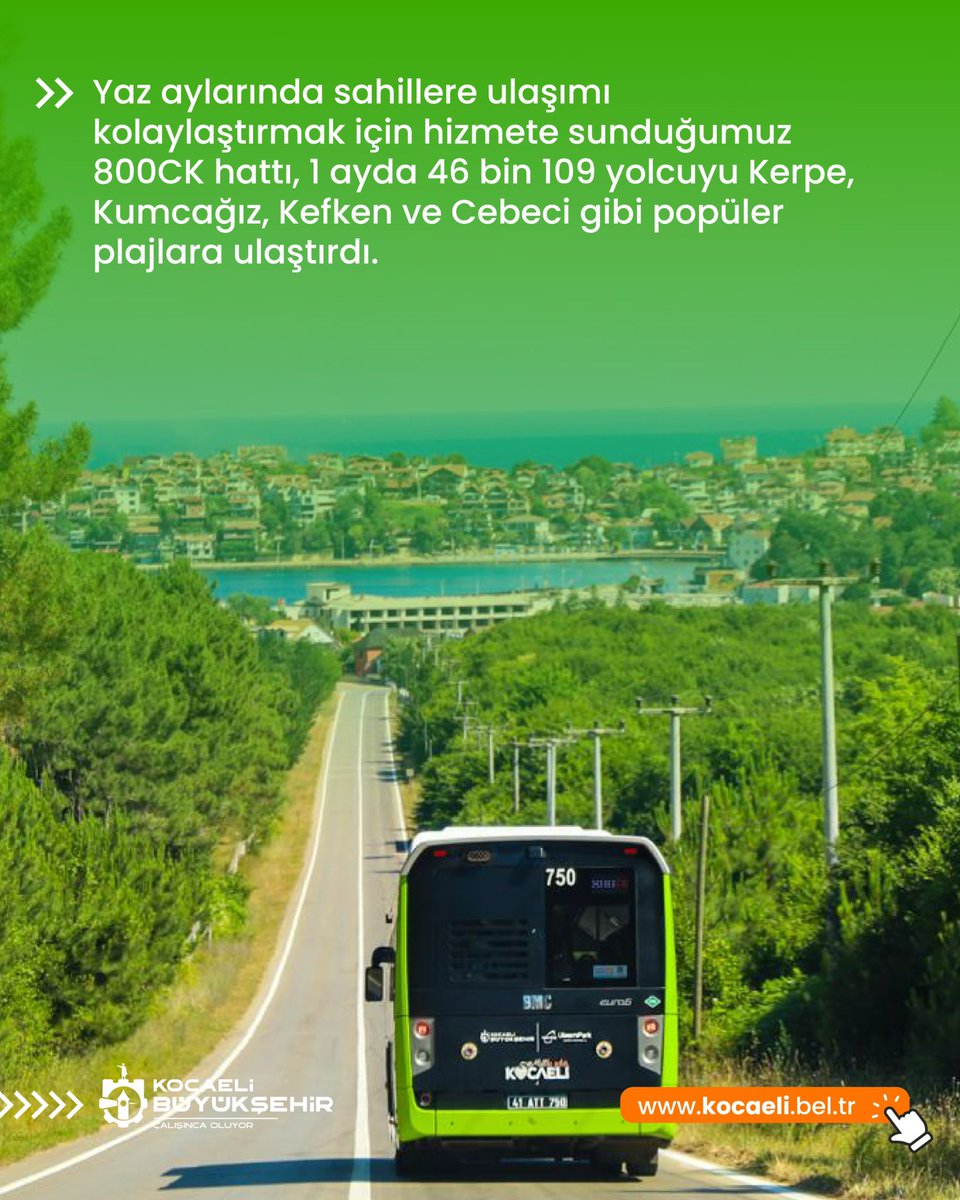 800CK hattı, 1 ayda 46 bin 109 yolcuyu sahillere ulaştırdı.🚌🏖️