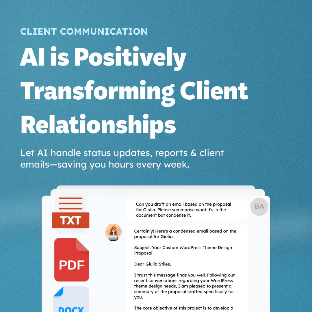 💡 In 2025, AI isn’t just for automation. It’s changing how agencies connect with clients.
 Want to turn communication into your superpower?
 Here’s how WordPress pros use AI to build trust and scale support — the smart way 🧵 #WordPress #Getdollie #DigitalAgency #AI