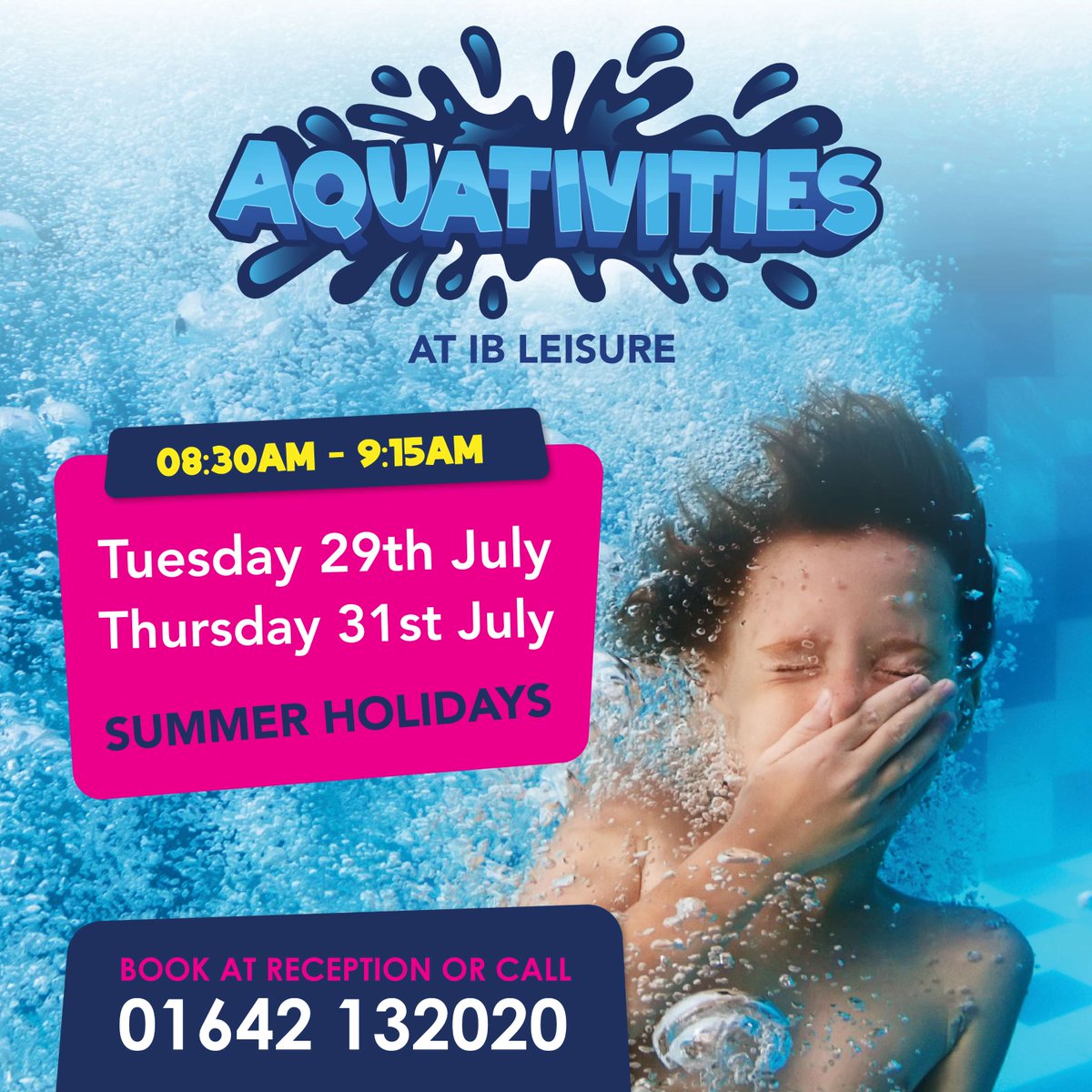 TeesActive's tweet image. Sign your child up for Summer Aquativities! ☀️💦 Fun water games to build confidence! Spaces available at 📍 IB Leisure, Stockton Splash &amp;amp; Billingham Forum. 👉 Secure your spot by visiting reception or calling 📞 Find out more: teesactive.co.uk/swimming-cours…