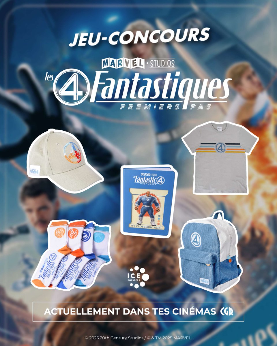À l’occasion de la sortie de LES 4 FANTASTIQUES : PREMIERS PAS, actuellement dans tes cinémas CGR, tente de remporter un kit de goodies aux couleurs du film.

Pour participer :
👉 Suis @cgrcinemas
👉 RT

TAS le 31/07
#JeuConcours #Les4FantastiquesPremiersPas