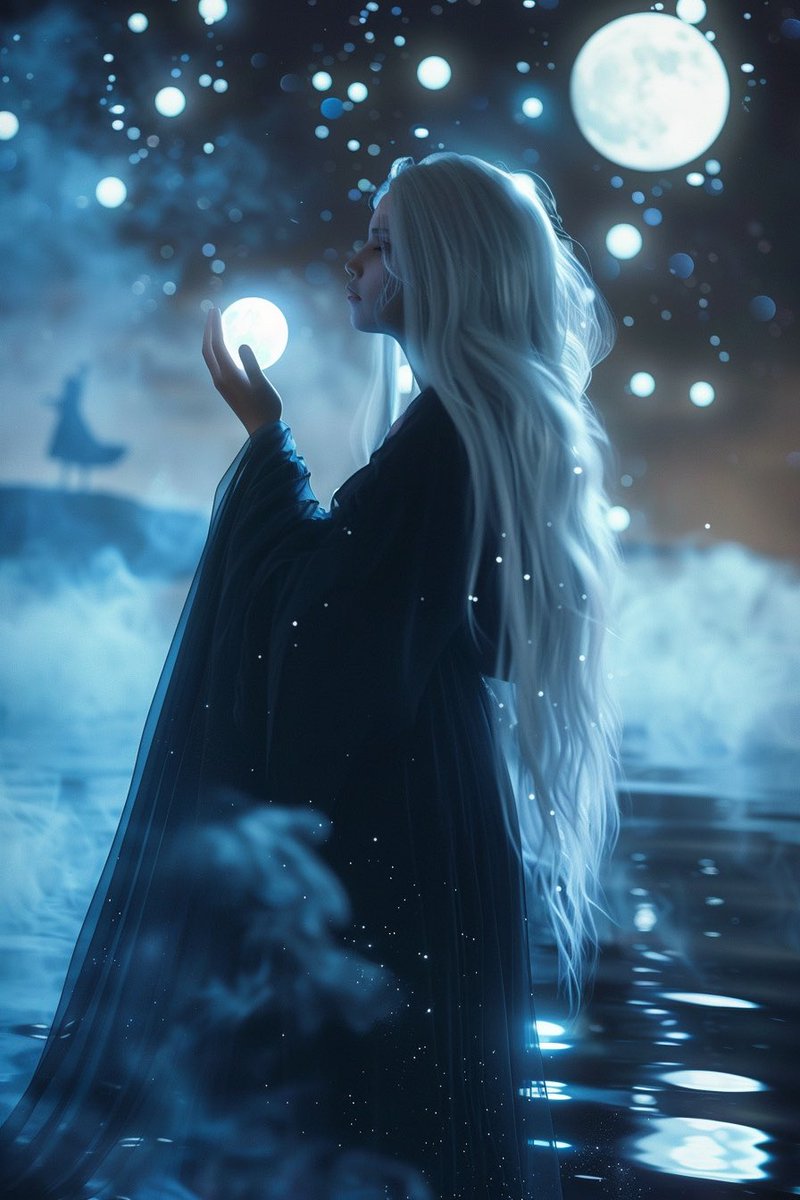 From the Witch Series —
She doesn’t just gaze at the moon.
She holds it.

#WitchSeries #MoonWitch #LunarMagic #AIart #midjouroney