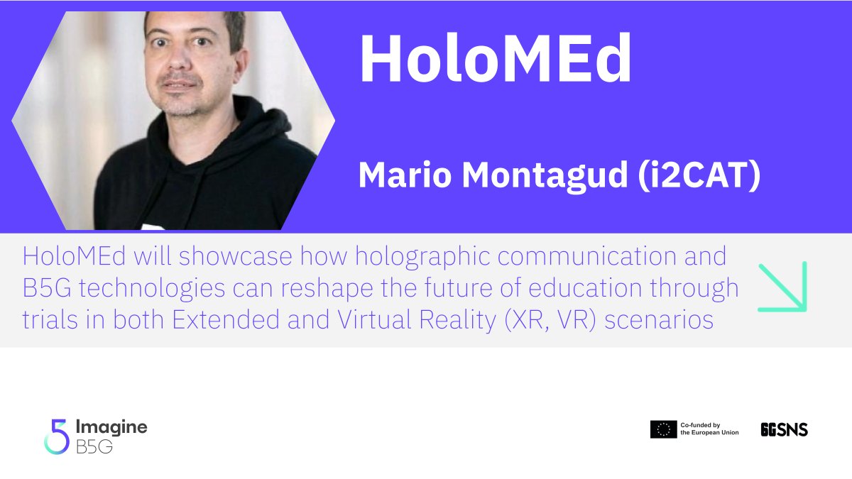 Imagine-B5G (@b5gimagine) on Twitter photo π Imagine-B5G introduces its Third Open Call Winners!
β Today, we introduce a vertical experiment from <a href="/i2CAT/">i2CAT Research Centre</a>, from the Spanish facility - HoloMEd.
π» Learn more about this project on our website: imagineb5g.eu/holomed-in-imaβ¦ π Imagine-B5G introduces its Third Open Call Winners!
β Today, we introduce a vertical experiment from <a href="/i2CAT/">i2CAT Research Centre</a>, from the Spanish facility - HoloMEd.
π» Learn more about this project on our website: imagineb5g.eu/holomed-in-imaβ¦