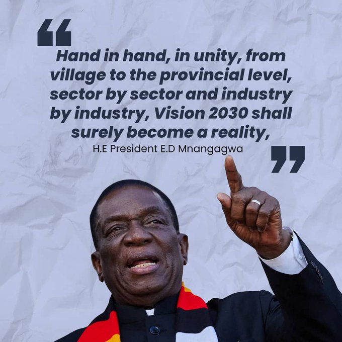 SimangalisoDub5's tweet image. With the unwavering commitment and strategic vision of @edmnangagwa, #Vision2030 is set to transform aspirations into tangible achievements for our nation. Together, we will pave the way towards a brighter future @SibandaGra80441 @Zim_Vision2030 @Mug2155 @JonesMusara @KMutisi