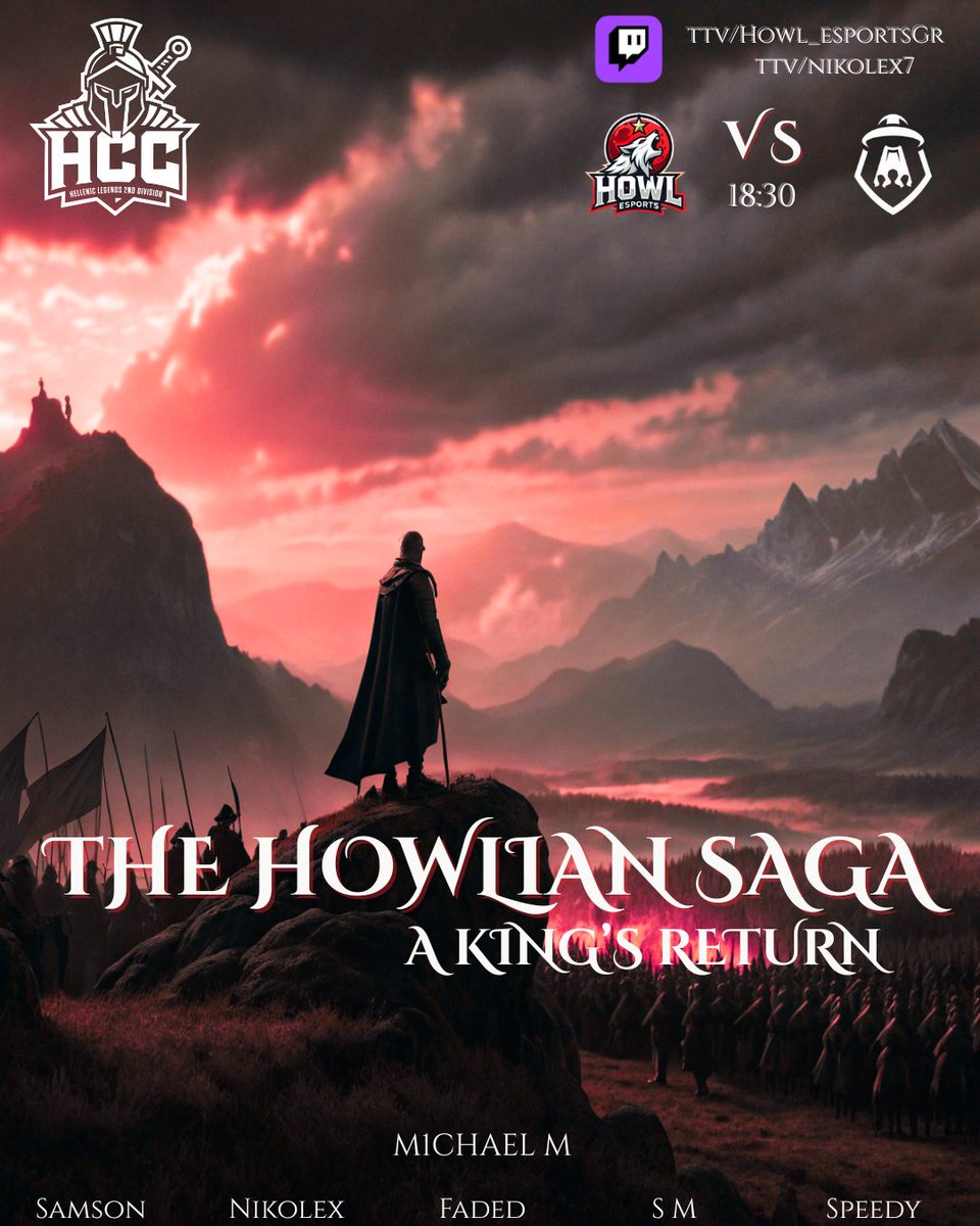 No description needed. 

Red Day. War Day. Howl Day.

18:30 live @ twitch.tv/Howl_esportsGr