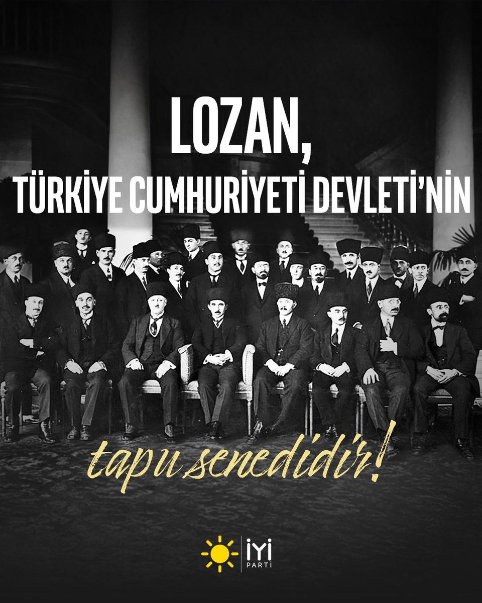 Cumhuriyetimizin tapu senedi, bağımsızlığımızın teminatı olan #LozanBarışAntlaşması'nın yıl dönümünde, başta Gazi Mustafa Kemal Atatürk olmak üzere bu tarihi zaferin tüm kahramanlarını rahmet ve minnetle anıyoruz.