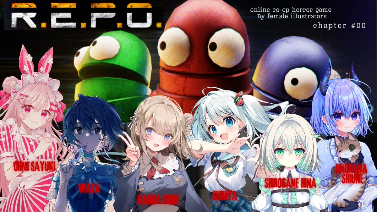 konken5's tweet image. 本日21時からはイラストレーターさんたちとR.E.P.O.するよ~!
私が!皆様を!!守る!!(心意気だけは)
#女子イラレポ
メンバー(敬称略)
館田ダン@done_kanda
緜/wata @wttn3tpkt
想海さゆき@seeemarine
すいみゃ@suimya
シロガネヒナ@milky17s
卯ノ花しうね
視点配信▶youtube.com/live/vMT9P5Tnh…