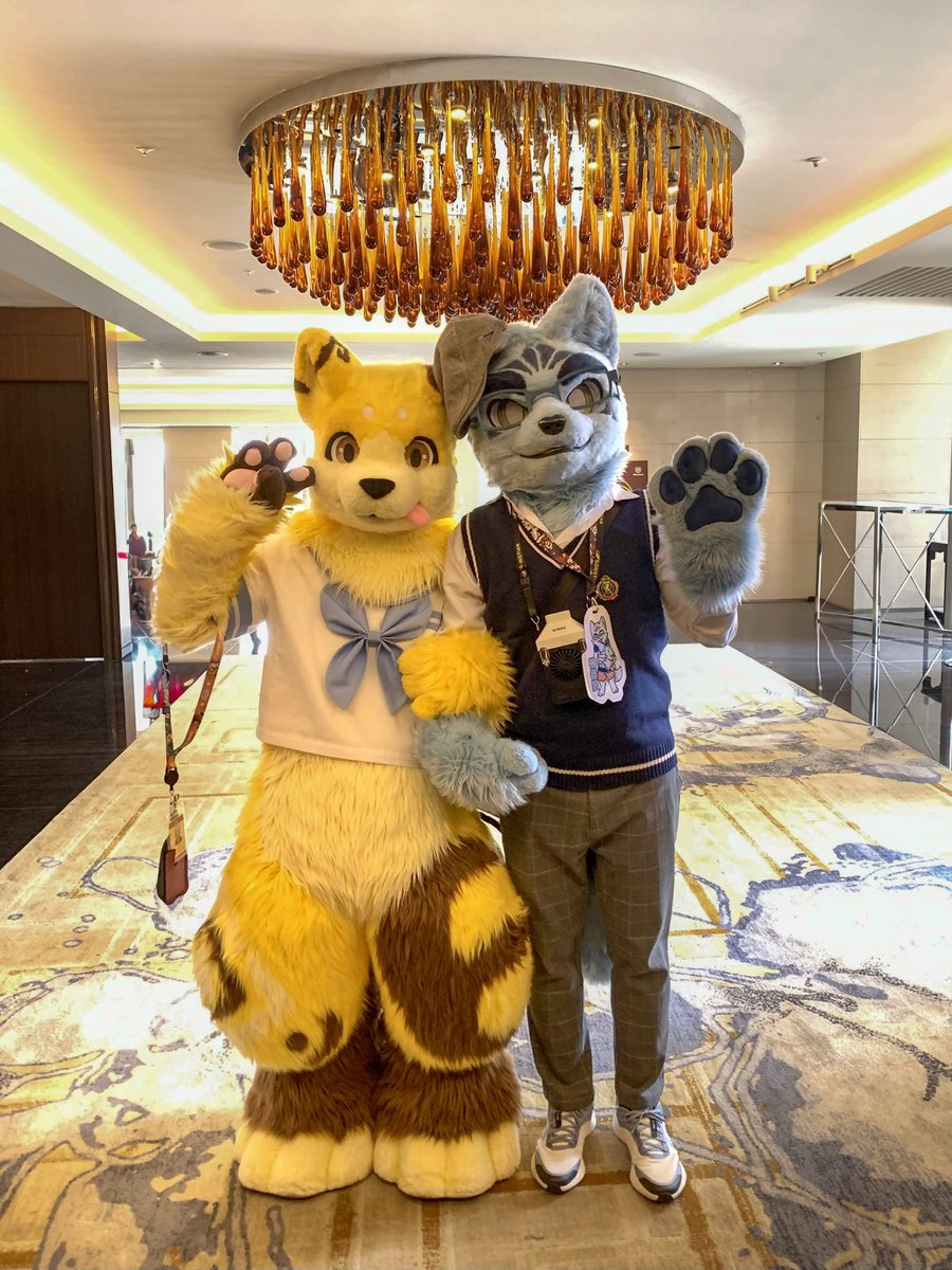 頭上的燈像翻糖糖霜一樣閃閃發亮，
和朋友合照的畫面，就像一場毛茸茸的下午茶夢汪 (´｡• ᵕ •｡`) ♡

頭の上のライトがシュガークラフトみたいにキラキラして、
友だちとの写真は、まるでふわふわなアフタヌーンティーの夢みたいです (´｡• ᵕ •｡) ♡

#UTFG #萌新機器毛