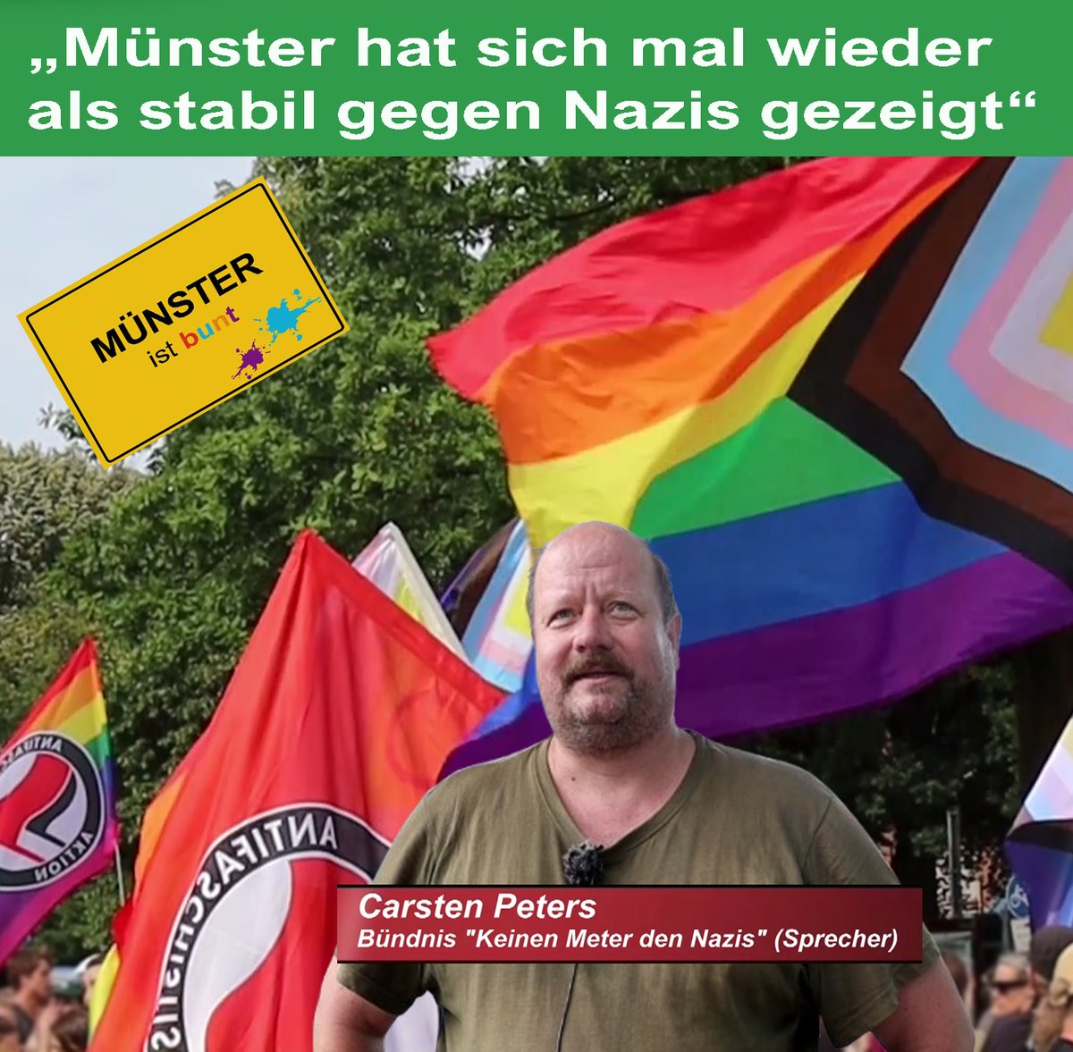 Muenstertube's tweet image. (Video) #Münster: Erfolgreiche Proteste am 19. Juli gegen Aufmarsch von Nazis - Resümee Carsten Peters (Bündnissprecher) @promsgegennazis #noNazis #fcknzs #noAfD
youtu.be/u7scJhwWjSY