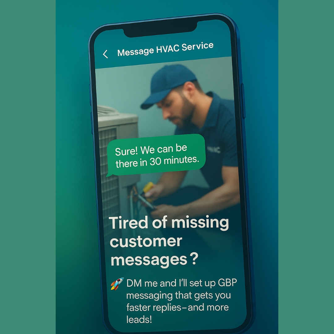 40% of users expect GBP replies in 1 hour! 💬

 Fast responses = more leads.
⏱️ Need help with setup? DM me!

#HVACSEO #GoogleBusinessProfile #LocalSEO #MapRanking #HVACMarketing #HVACLeads