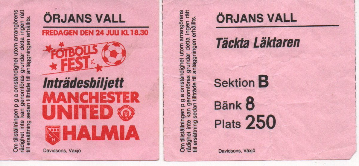 jimbriggs2_jim's tweet image. 24th July 1987 - it’s back to Sweden and the Orjans Vall in Halmstad where United played I.S. Halmia. In front of just 2,607 we won 9-1 Whiteside (4), Davenport (2), Olsen, Strachan & Marshall own goal. An Ericsson penalty for Halmia. #ManchesterUnited #ManUtd #MUFC #UTFR #GGMU