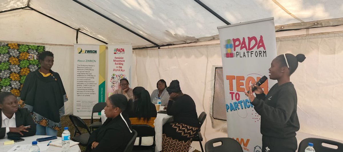 PadaPlatform's tweet image. Hosting a feminist tech dialogue in partnership with @ZWRCNZimbabwe on The realities and the politics of TFGBV. Creating more spaces for these conversations is essential to mitigating this problem #womeninconversation