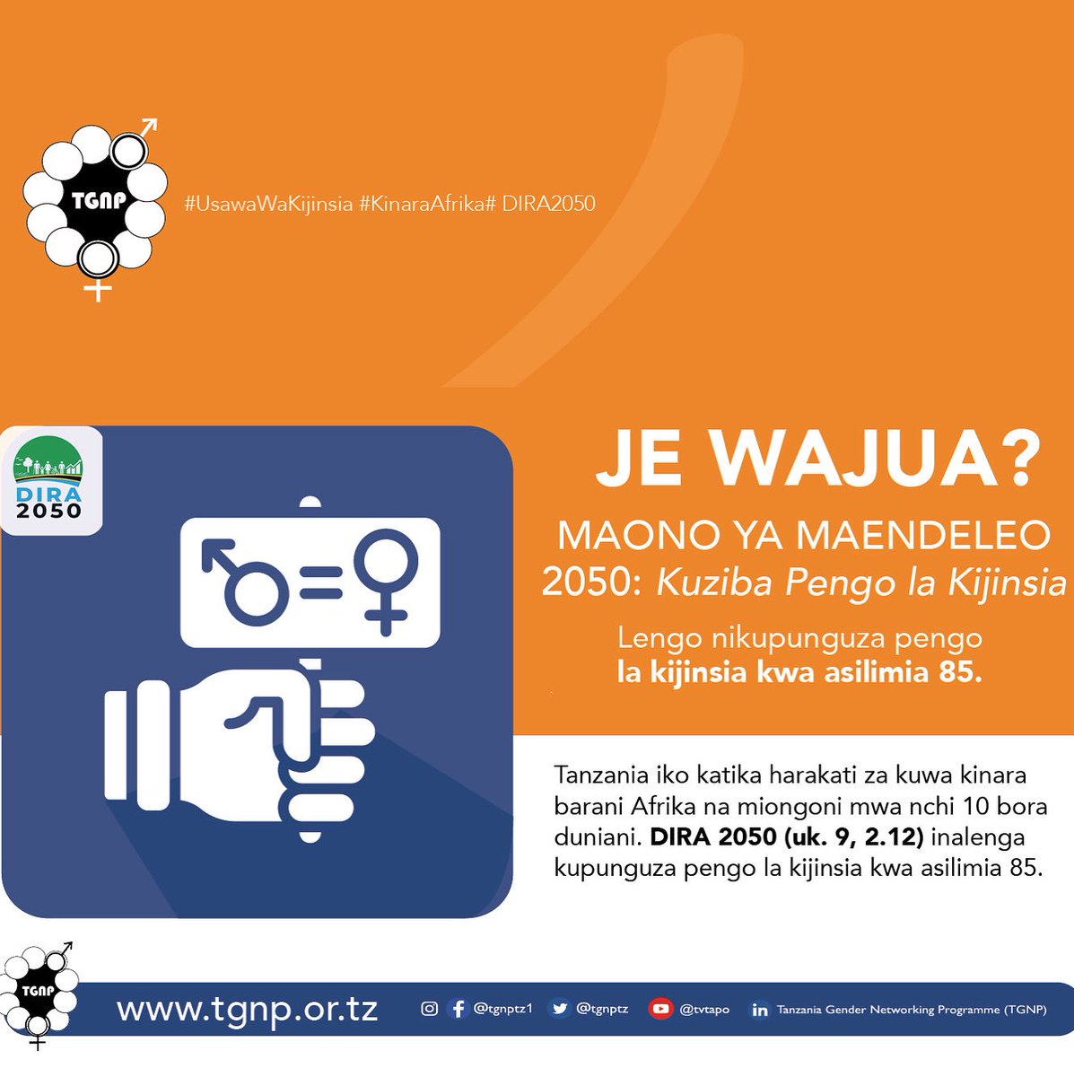 Bonyeza kiunga chini kusoma waraka kamili/ tembelea tovuti yetu kupakua nakala yako tgnp.or.tz/wp-content/upl…

Tutaendelea kukufahamisha:
• Mambo muhimu ya jinsia yaliyojumuishwa
• Mikakati ya kuhakikisha ushiriki wa wote
• Njia za kuwahusisha wanawake na vijana