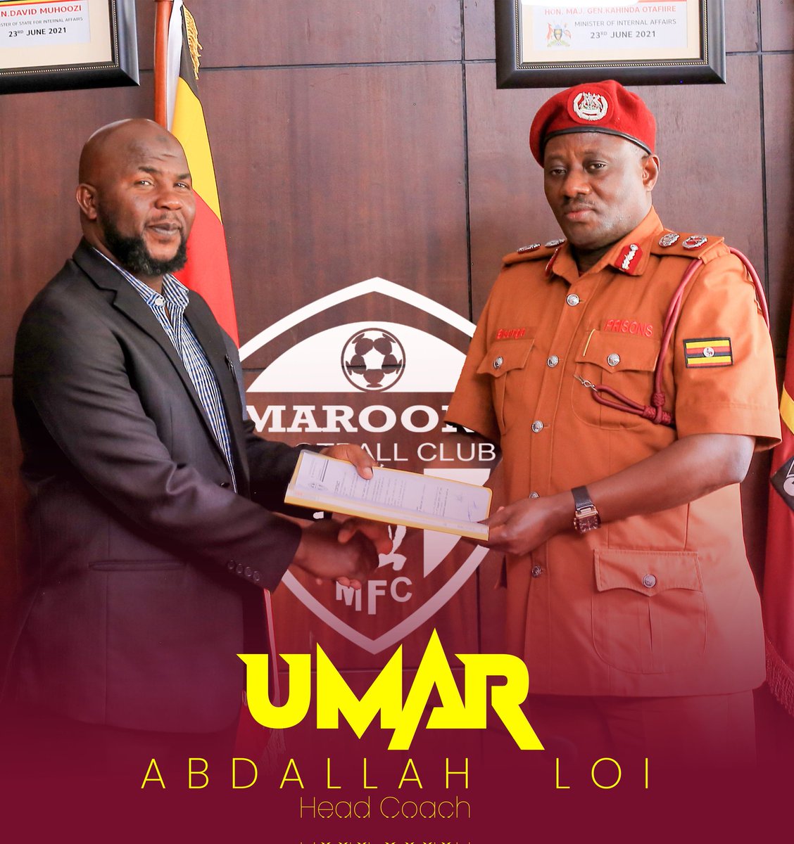 BadruZziwa's tweet image. Maroons FC has announced the new head coach, Umar Abdallah Loi, he will be assisted by Mohammad Ssenfuma, who has been the team's head coach
