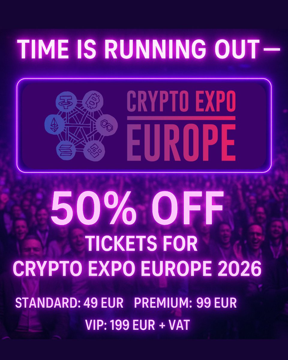 ⏳ Time’s ticking! Will you be in the room where the future of crypto is decided? 🎟️ 50% OFF tickets — don’t regret it later! #CryptoExpoEurope #FOMOAlert